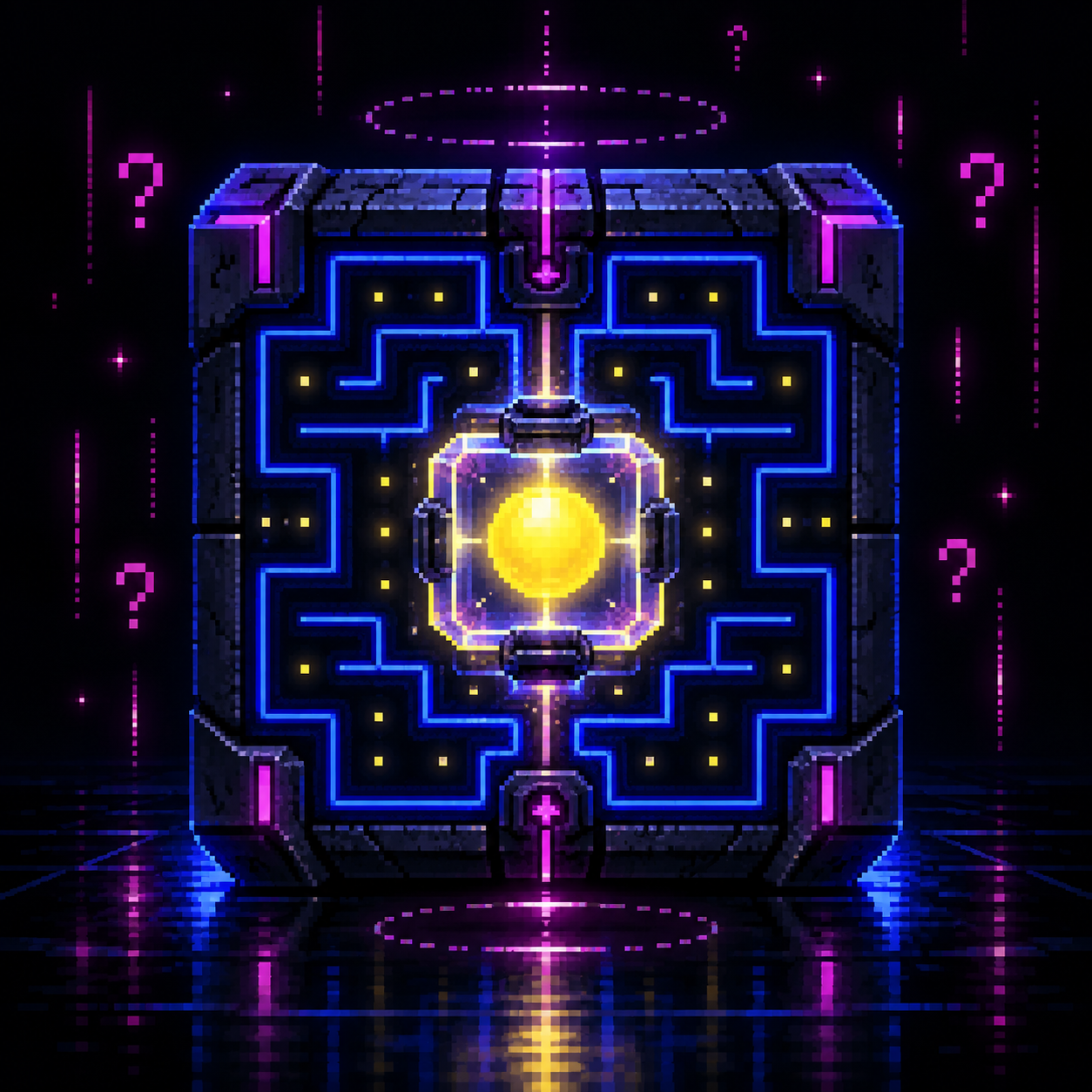 PAC WORLD neon maze artwork